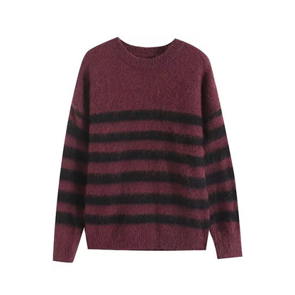 Women's Sweater Long Sleeve Sweaters & Cardigans Casual Stripe