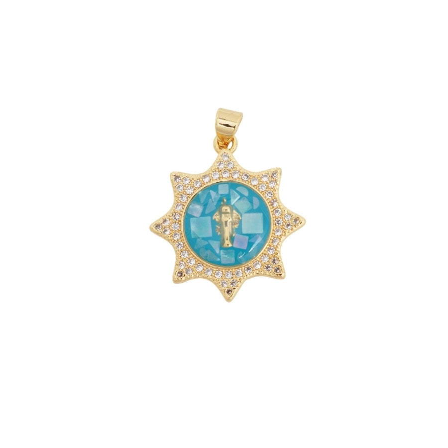 1 Piece Copper Zircon Geometric Star Pendant