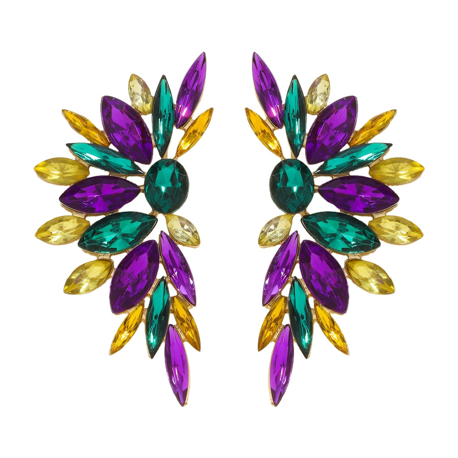 1 Pair Elegant Exaggerated Luxurious Wings Alloy Ear Studs