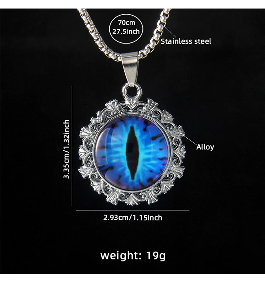 Hip-Hop Round Devil's Eye 201 Stainless Steel Alloy Unisex Pendant Necklace
