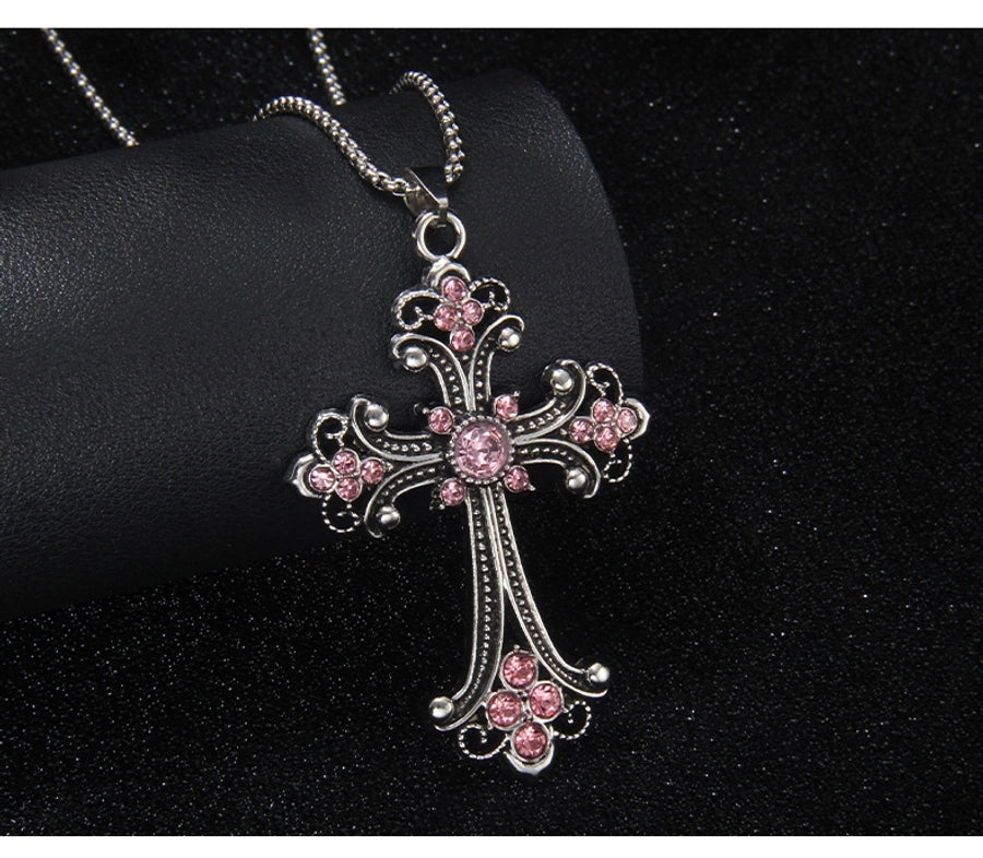 Hip-Hop Vintage Style Cross 201 Stainless Steel Alloy Plating Unisex Pendant Necklace
