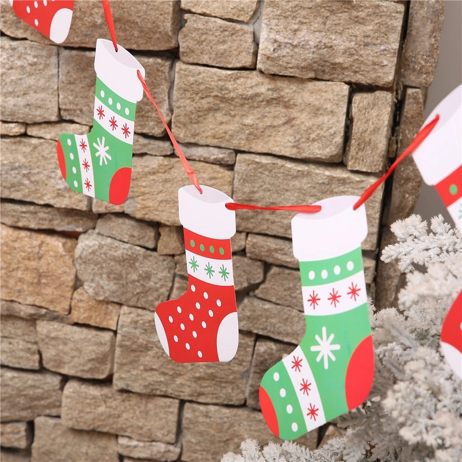 Christmas Paper Flag Christmas Window Hotel Scene Decoration Flag  Santa Claus Flag