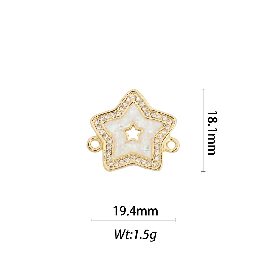 1 Piece Copper Zircon Geometric Star Pendant