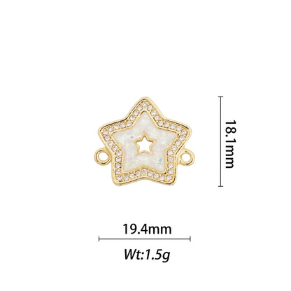 1 Piece Copper Zircon Geometric Star Pendant