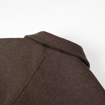 Women's Preppy Style Solid Color Single Breasted Coat Woolen Coat