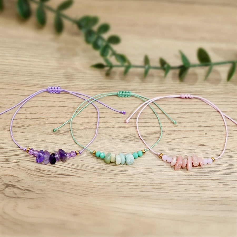 Bohemian Irregular natural stone Wax line  String Bracelets