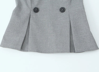 Women's Elegant Solid Color Double Breasted Vest Casual Jacket