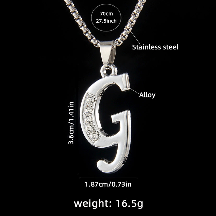 Simple Style letter 201 Stainless Steel Zinc alloy Unisex Pendant Necklace