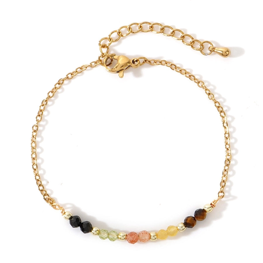 Bohemian Round natural stone Copper cable chain String Bracelets