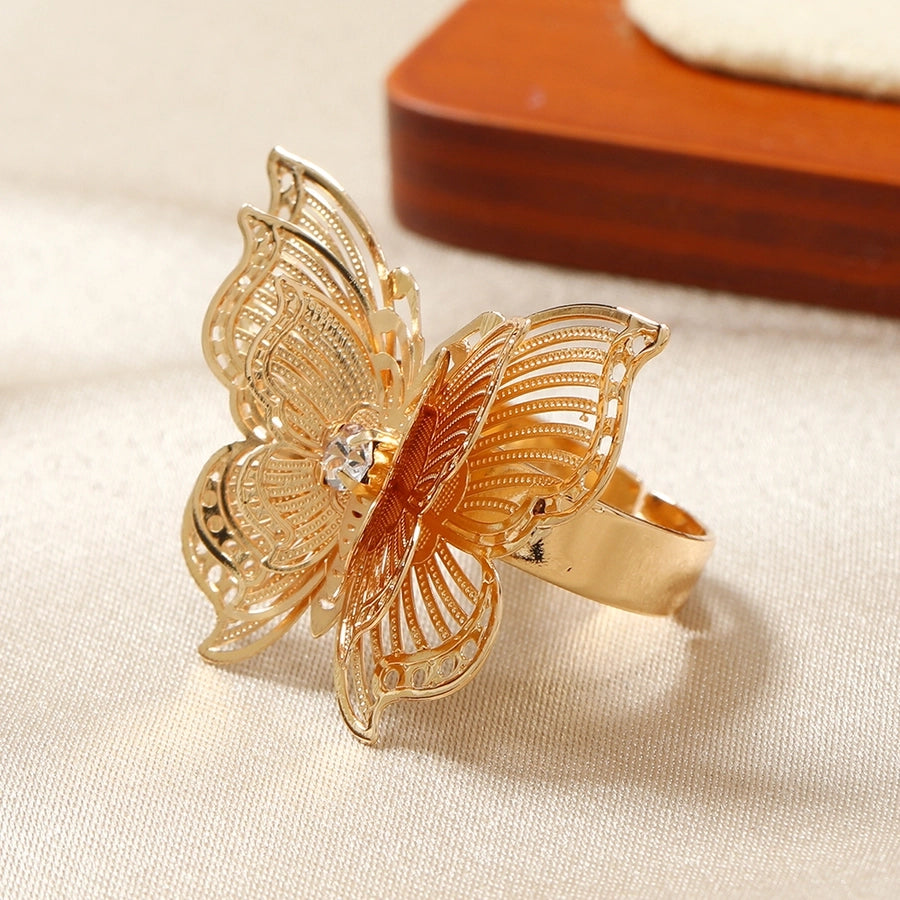 Cute Luxurious Butterfly Alloy Adults Rings