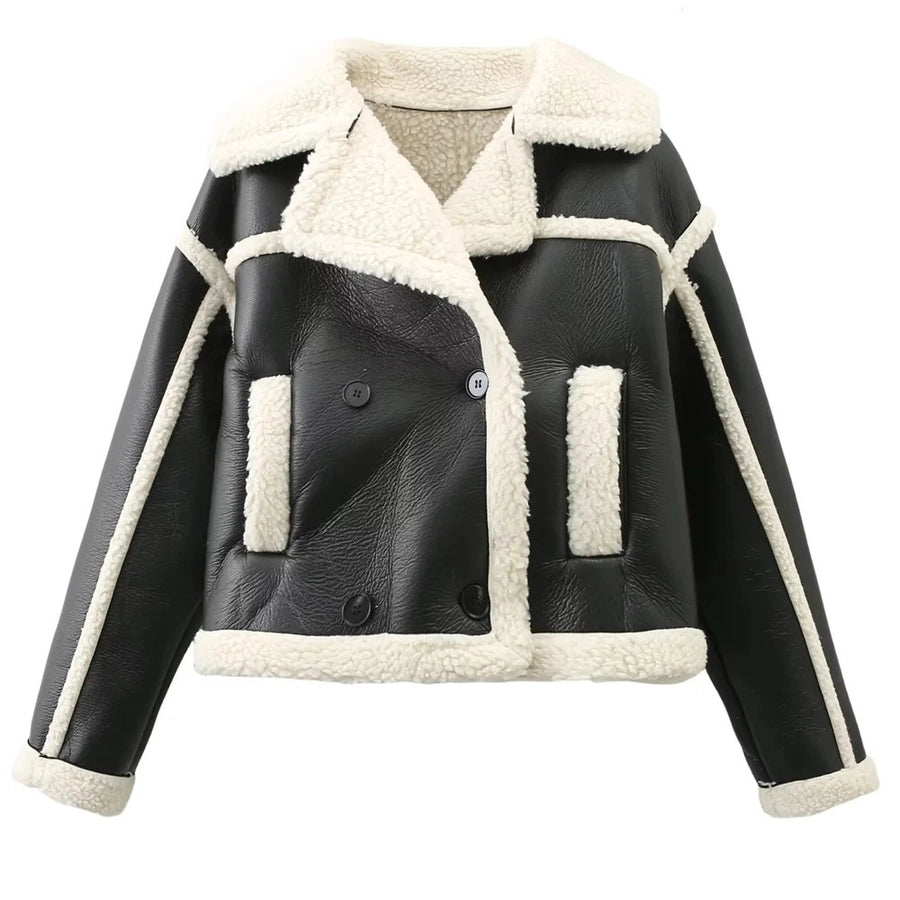 Women's Preppy Style Color Block Coat