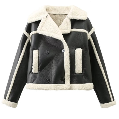 Women's Preppy Style Color Block Coat