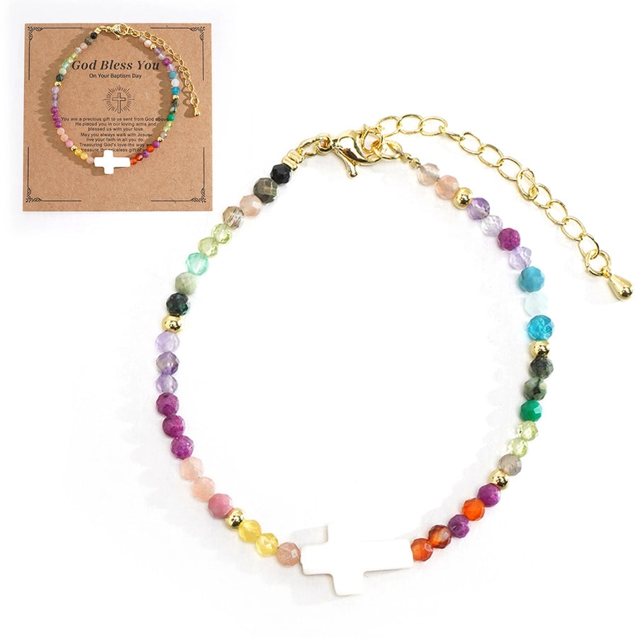 Bohemian Simple Style Cross 304 Stainless Steel natural stone Shell Beaded Chain String Bracelets