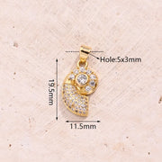 Over Inlaid Zircon Flat Wheel Screw Pendant (Gold) [19.5x11.5mm (Aperture: 5x3mm)]
