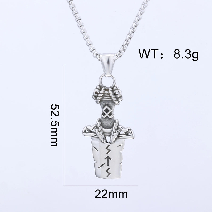 Hip-Hop Vintage Style Broken Sword 304 Stainless Steel Unisex