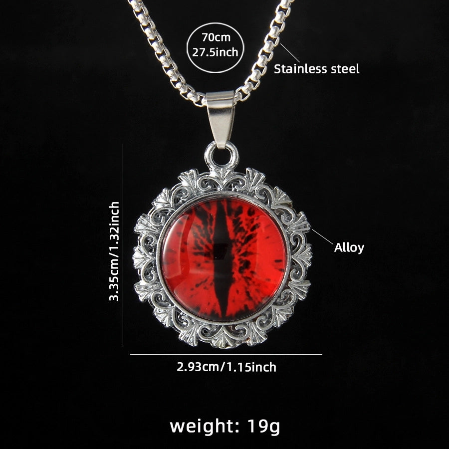 Hip-Hop Round Devil's Eye 201 Stainless Steel Alloy Unisex Pendant Necklace
