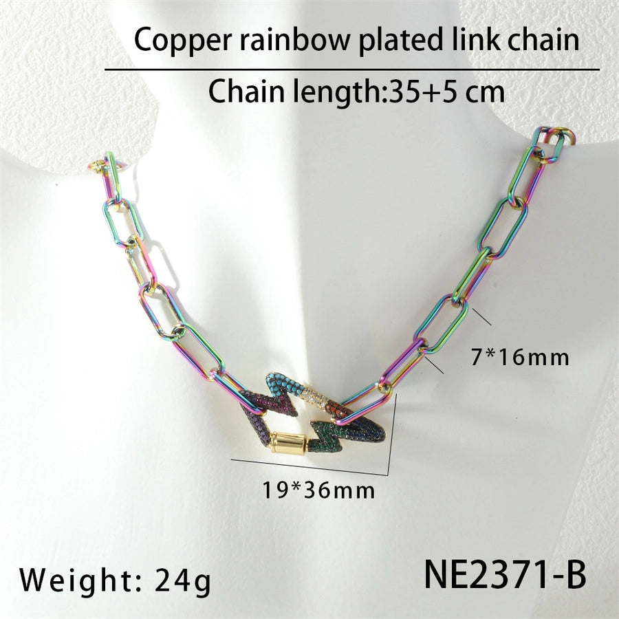 Jewelry Hip-Hop Geometric Copper Zircon Necklace