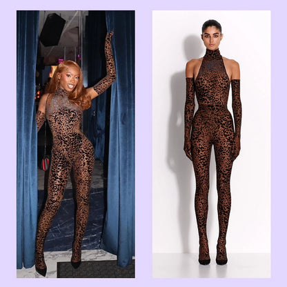 Women's Masquerade Streetwear Leopard Jumpsuits Jumpsuits