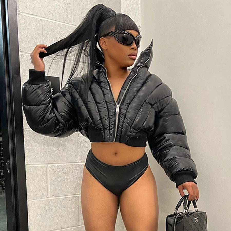 Women's Streetwear Solid Color Zipper Coat