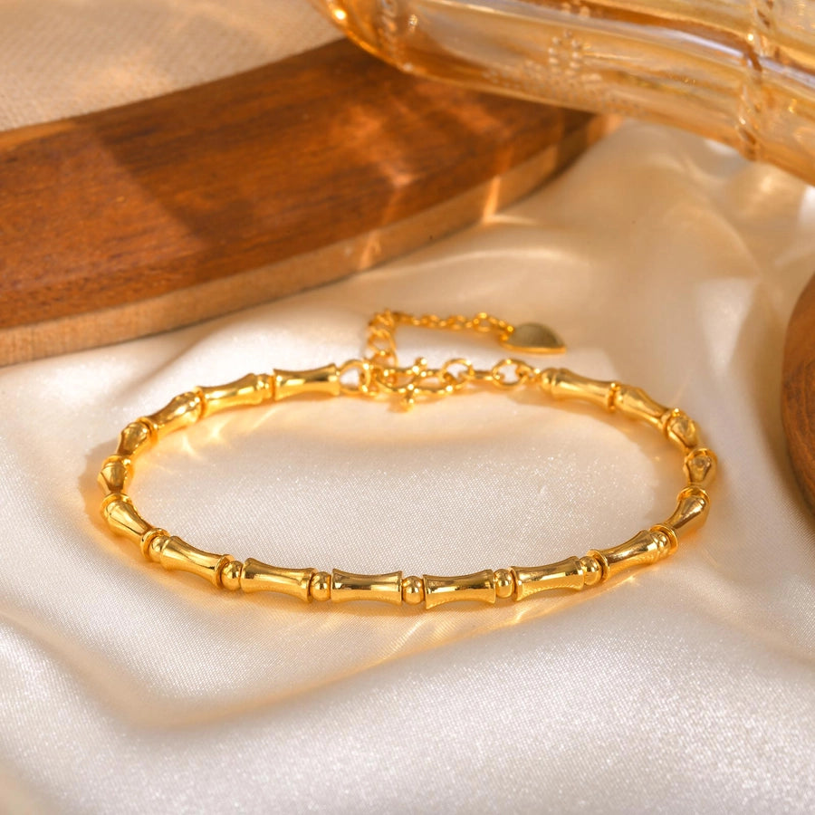Jewelry Simple Style Bamboo Copper 18K Gold Plated Bracelets
