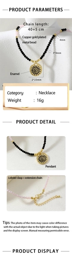 IG Style Sun Glass Copper Beaded Chain Beaded Necklaces