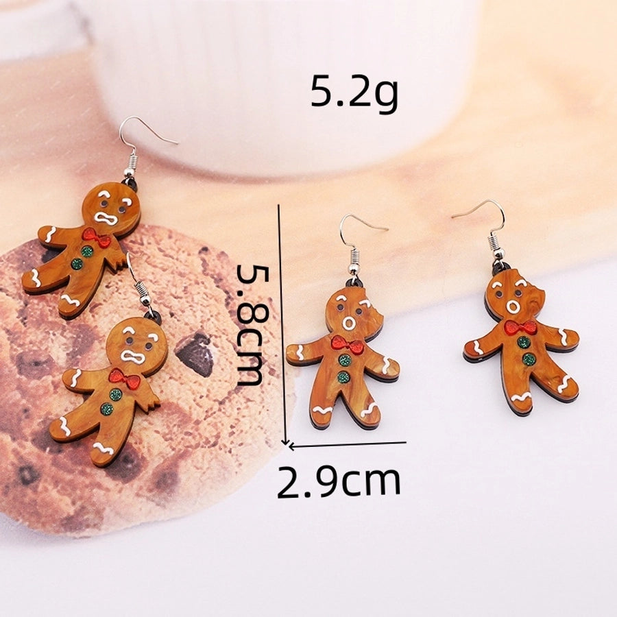 1 Pair Cute Gingerbread Arylic Drop Earrings