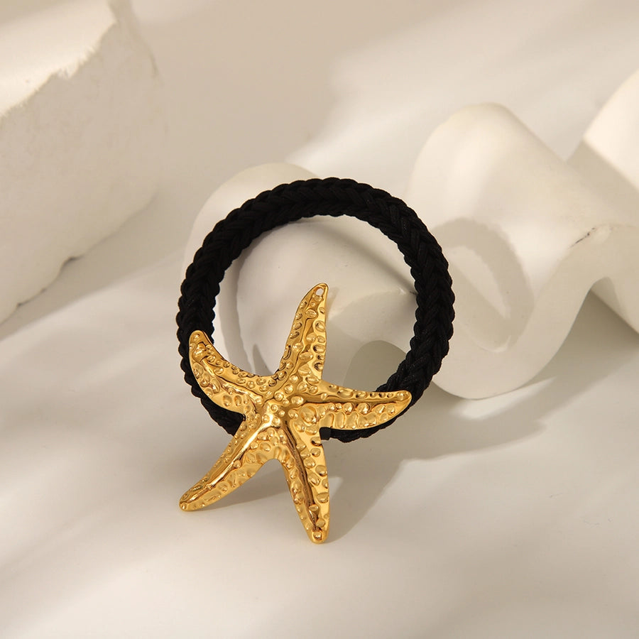 Women's IG Style French Style Beach Starfish 304 Stainless Steel Elastic Band Hair Tie