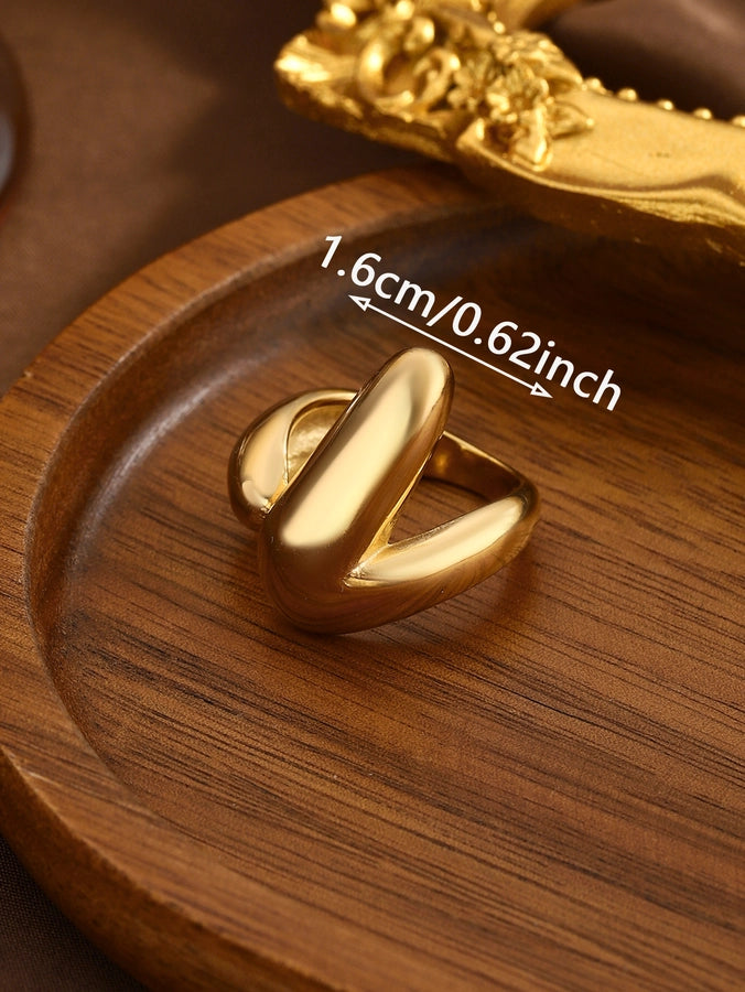 Jewelry Elegant Classical Vintage Style Geometric Water Droplets 316L Stainless Steel  Titanium Steel Wide Band Rings Open Rings