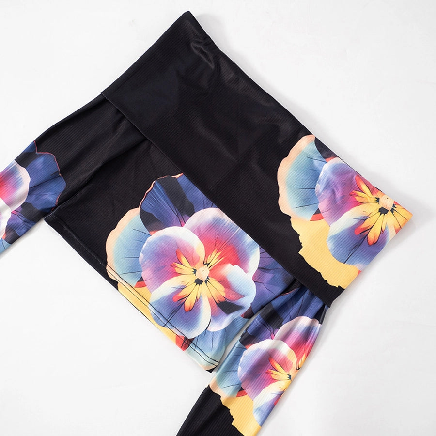 Women's Bandeau Long Sleeve T-Shirts Streetwear Flower