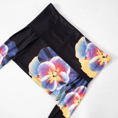 Women's Bandeau Long Sleeve T-Shirts Streetwear Flower