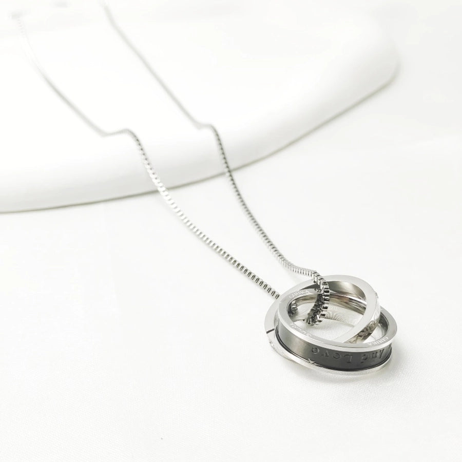 Jewelry Hip-Hop Simple Style Letter 304 Stainless Steel Pendant Necklace