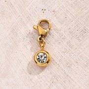 White Lucky Stone Lobster Buckle Pendant (Gold)