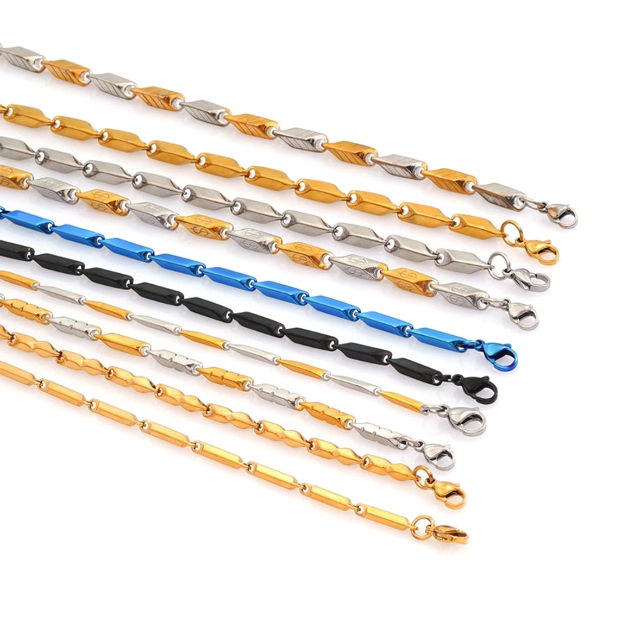 Jewelry Casual Classic Style Rhombus Argyle 304 Stainless Steel 18K Gold Plated Necklace