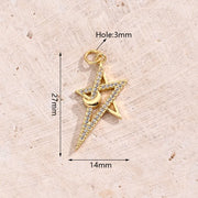 Zircon Long-Pointed Star Pendant (Gold) [27x14mm (Aperture: 3mm)]