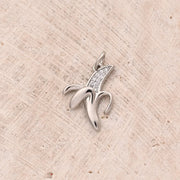 Zircon Banana Pendant (White Gold Color) [17x13mm (Aperture: 3mm)]