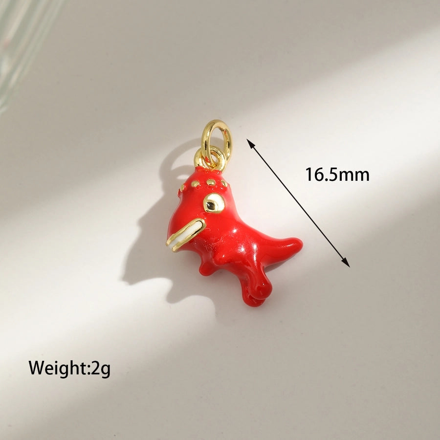 1 Piece 14.4MM Hole 1~1.9mm Copper 18K Gold Plated Animal Polished Pendant Chain Jewelry Accessories