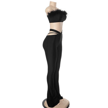 Daily Women's Streetwear Solid Color Spandex Polyester Pants Sets Pants Sets