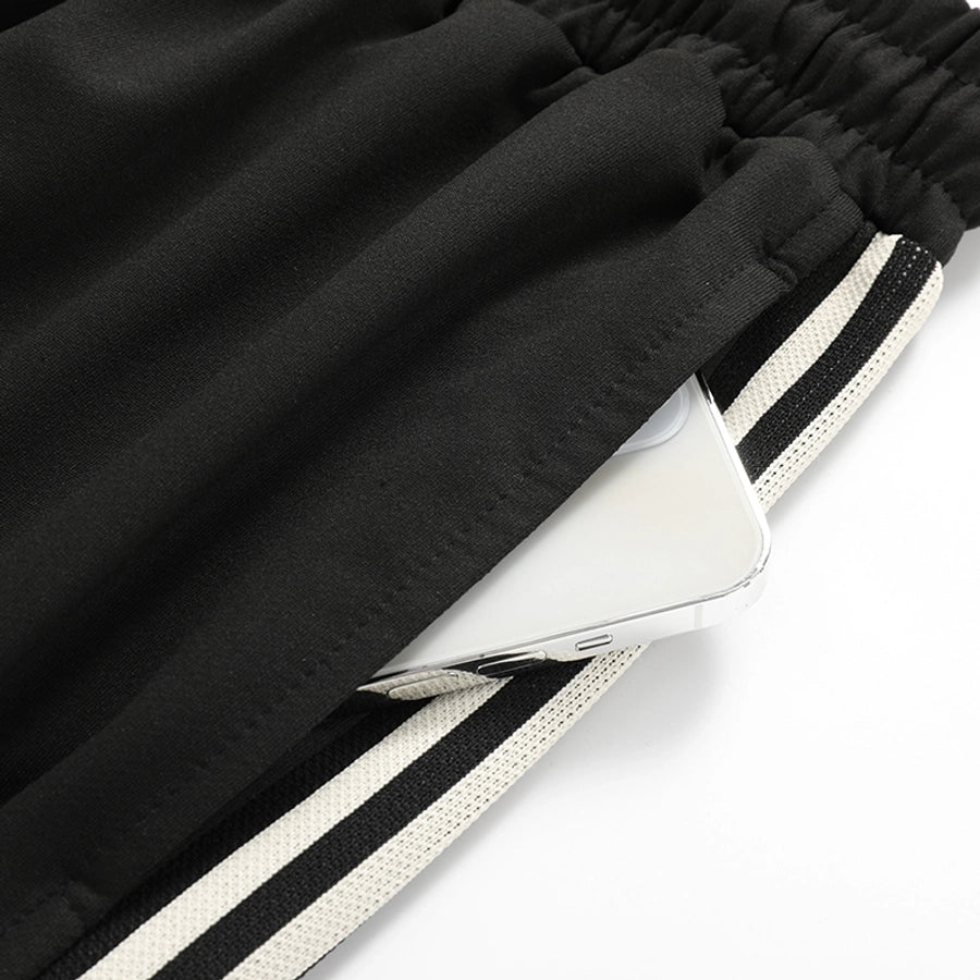 Men's Stripe Casual Standing Collar Turndown Long Sleeve Loose Men's Outwear