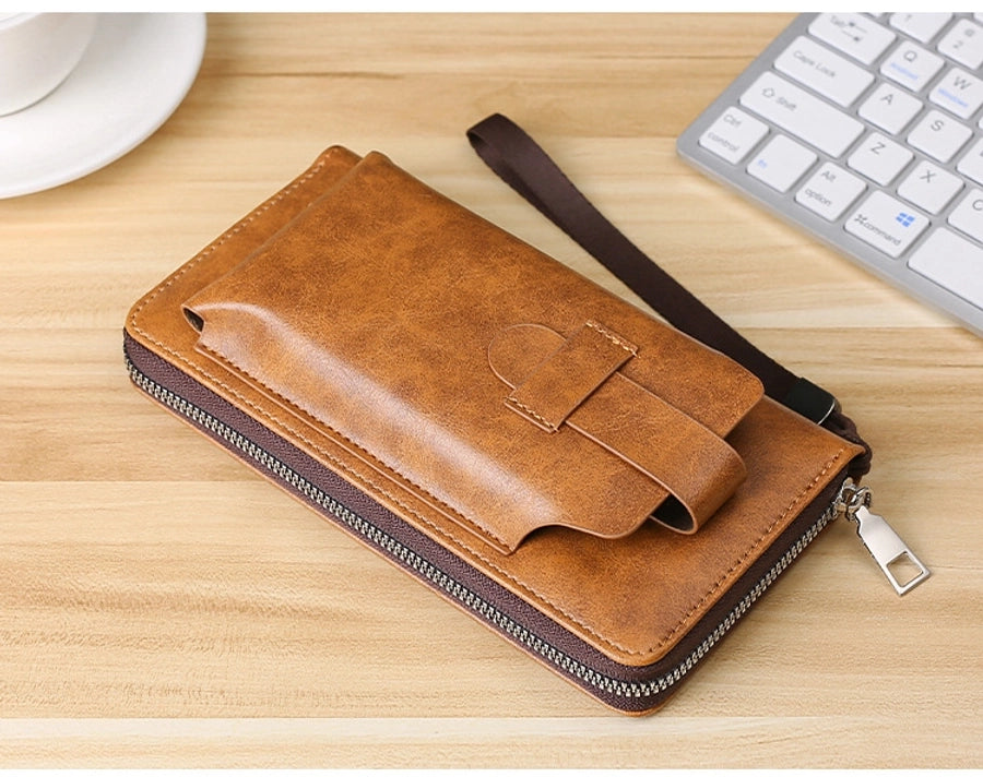 Men's wallet long new wallet multi-card wallet men's business zipper multi-functional mobile phone bag  direct sales