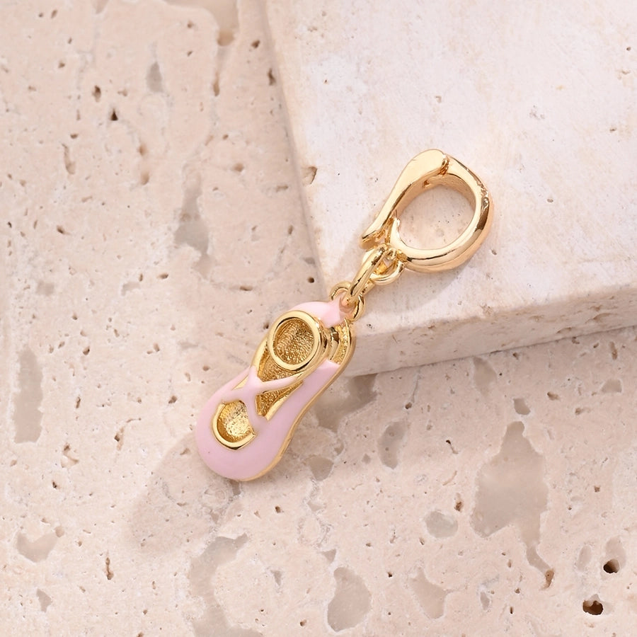 1 Pc/Package 16x16mm 17.5x11.5mm 23x14mm 5.5x4mm Copper Zircon 18K Gold Plated Rainbow Key Shoe Polished Pendant Jewelry Accessories