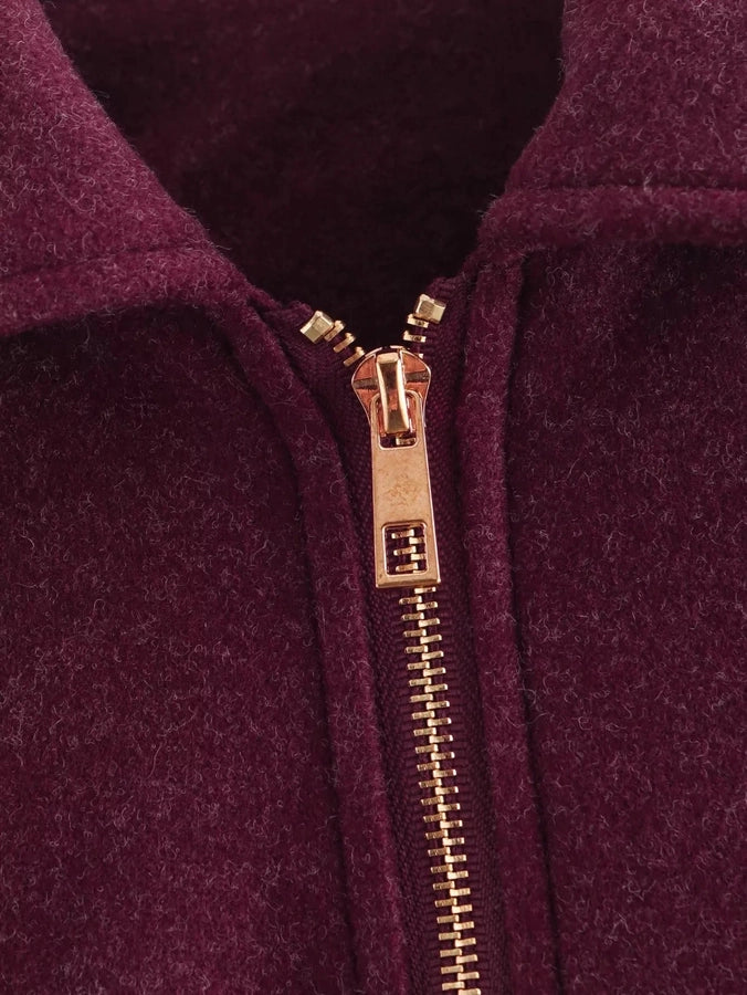Women's Preppy Style Solid Color Coat Woolen Coat