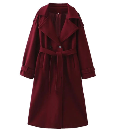 Women's Preppy Style Solid Color Coat Woolen Coat