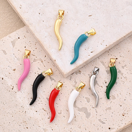 1 Pc/Package 27x6.5mm 4x3mm Copper 18K Gold Plated White Gold Plated chili Polished Pendant Jewelry Accessories