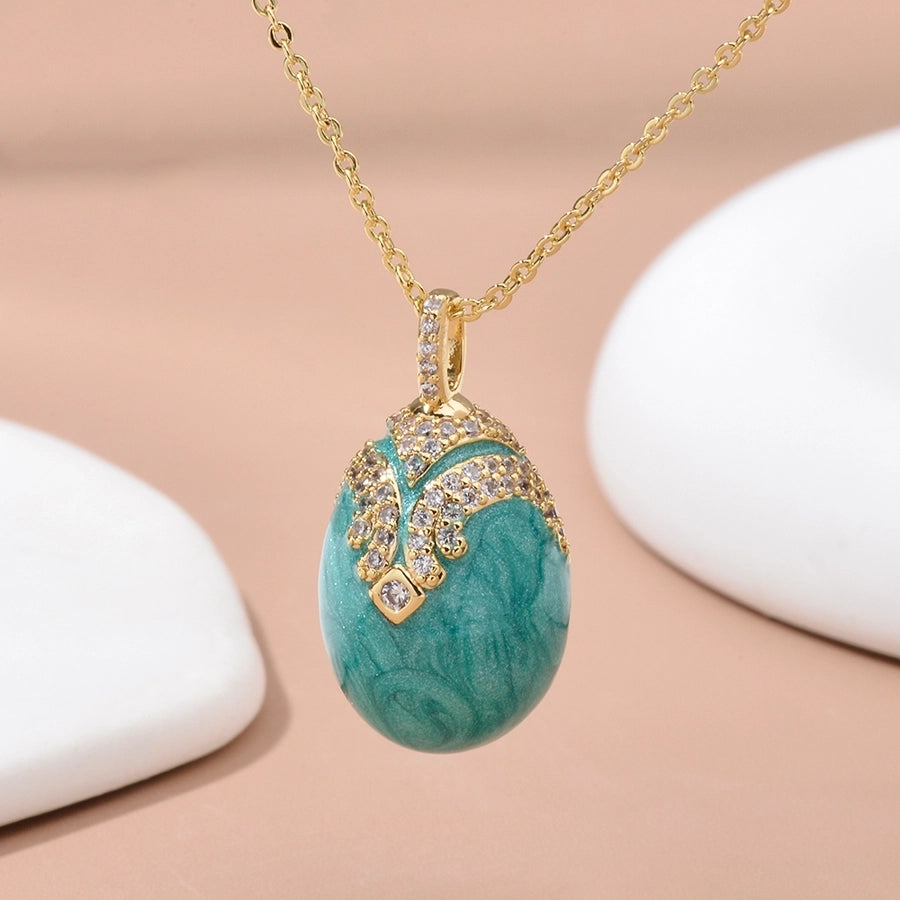 Jewelry IG Style Rejuvenating device Copper Rhinestones Inlay Pendant Necklace