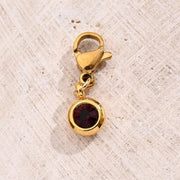 Purplish Red Lucky Stone Lobster Buckle Pendant (Gold)