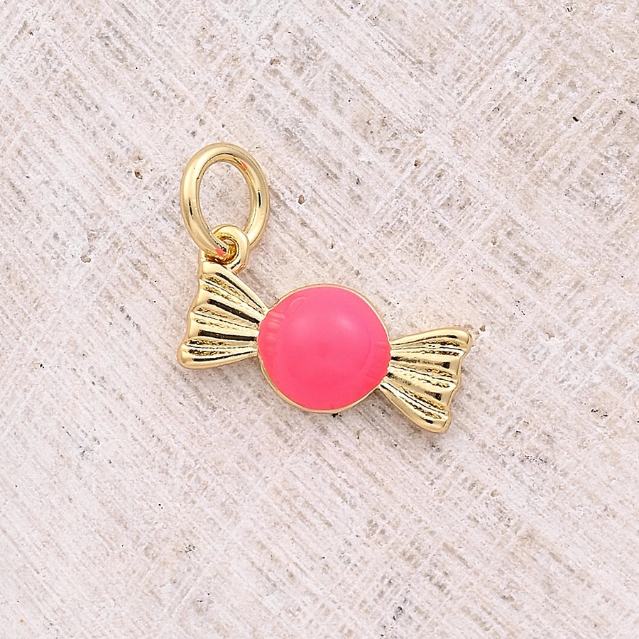 1 Pc/Package 12x6.5mm Hole 3~3.9mm Copper 18K Gold Plated Candy Polished Pendant Jewelry Accessories