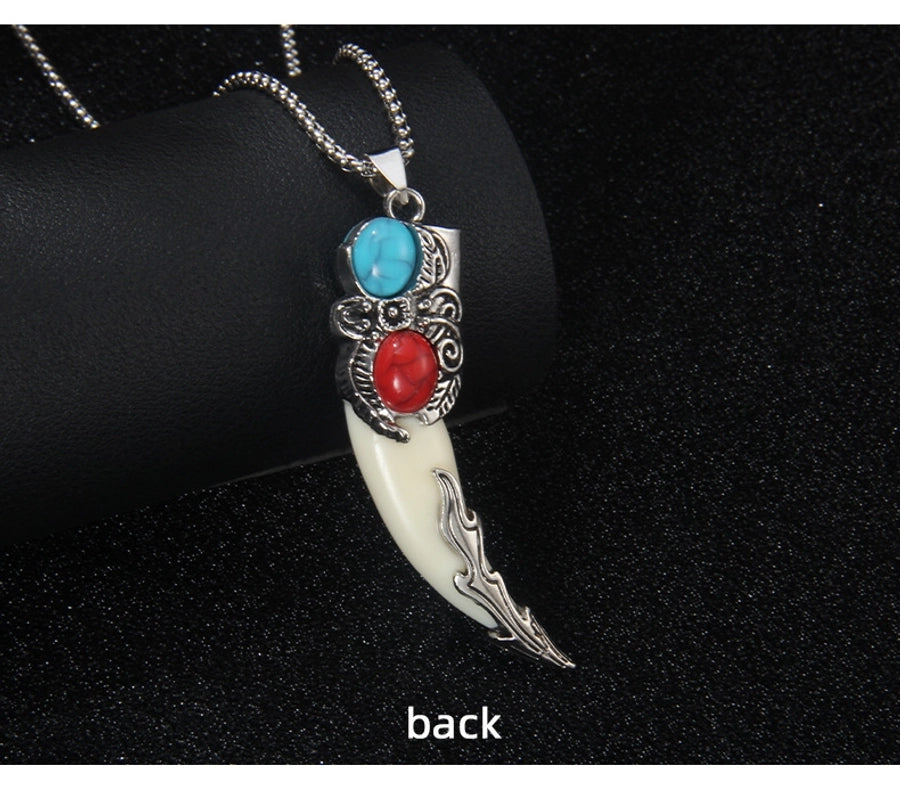 Ethnic Style Geometric 201 Stainless Steel Arylic Alloy Inlay Turquoise Unisex Pendant Necklace