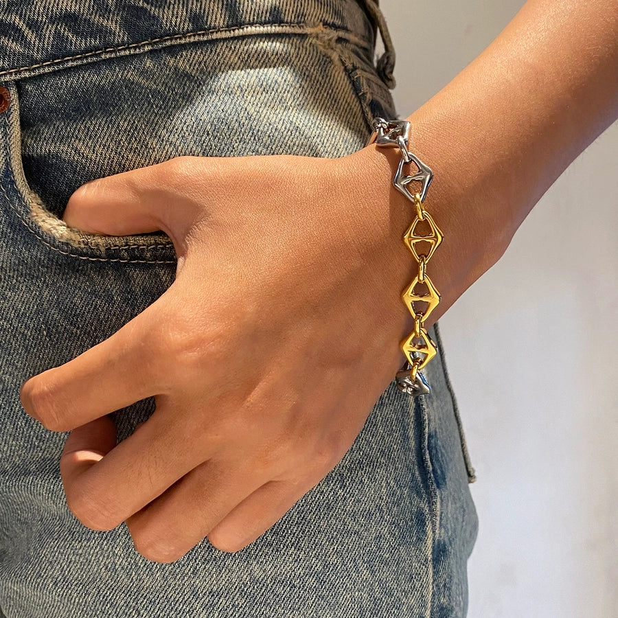 Simple Style Classic Style Color Block 304 Stainless Steel  Bracelets In Bulk Stainless Steel Bracelets