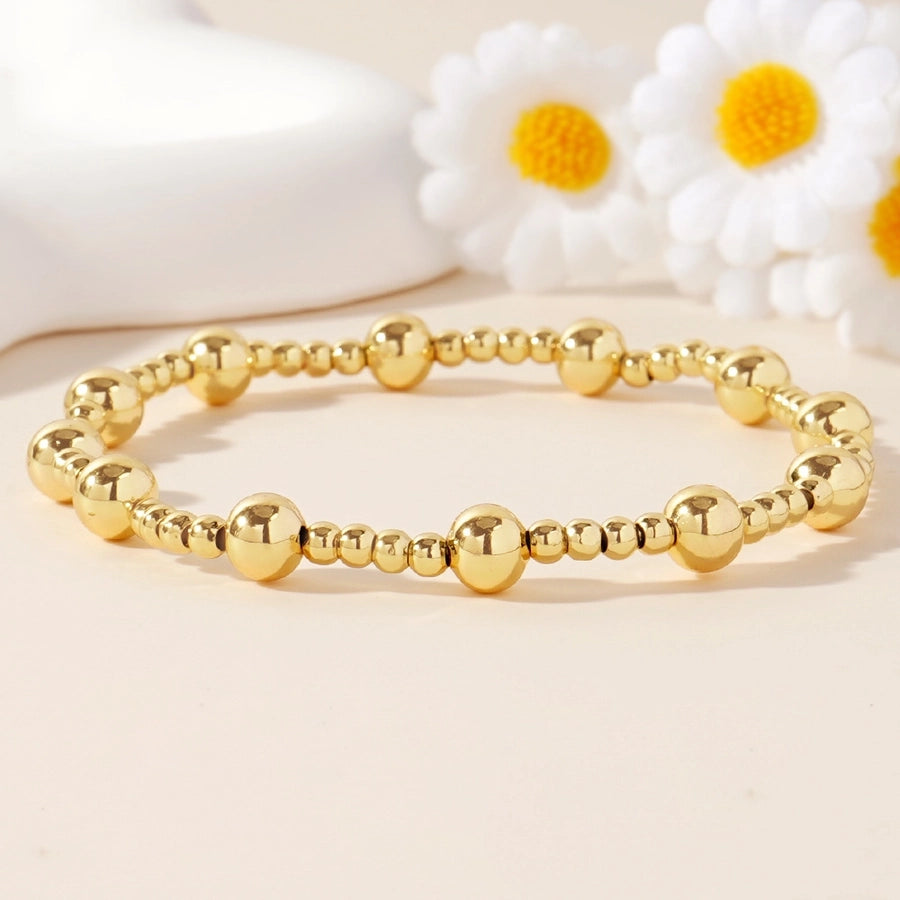 Copper Beaded Chain 18K Gold Plated Beaded Handmade Geometric Bracelets