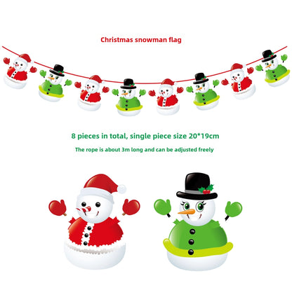 Christmas Paper Flag Christmas Window Hotel Scene Decoration Flag  Santa Claus Flag